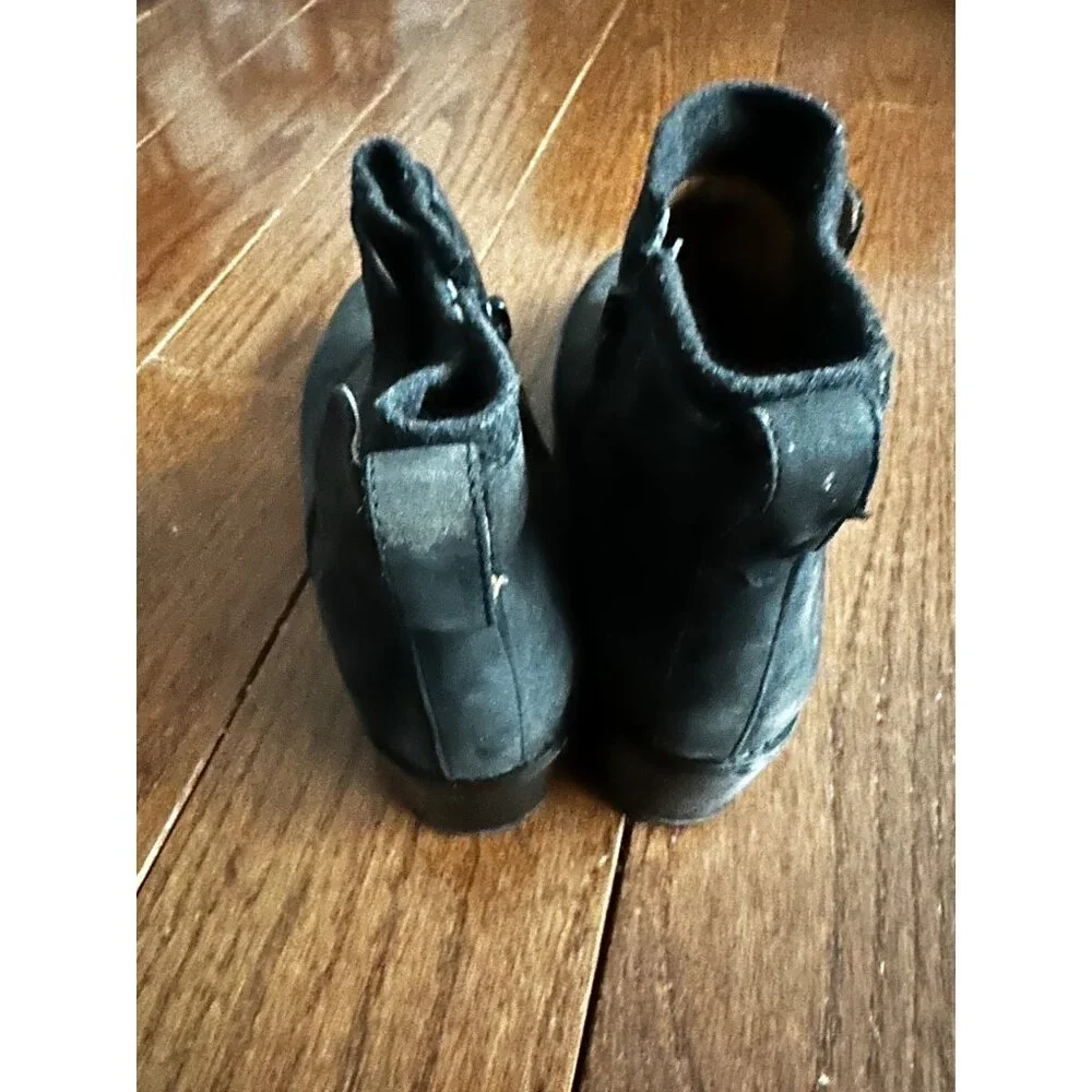 Vionic Ankle Boots Weather Resistant Black Suede Block Heel 8.5‎ Gorpcore